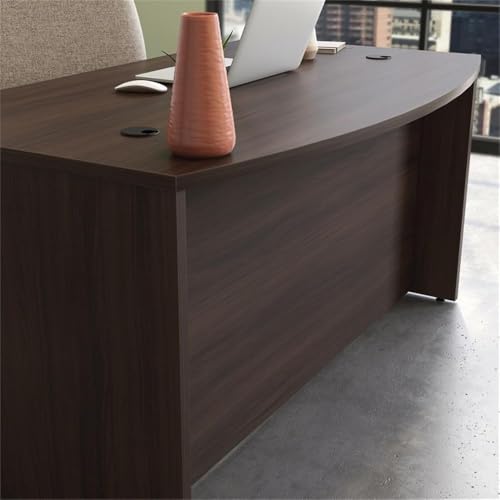OfficeWorks by Sauder Affirm 60'' Bow Front Desk Shell, L: 34.25'' x W: 59.06'' x H: 29.29'', Noble Elm