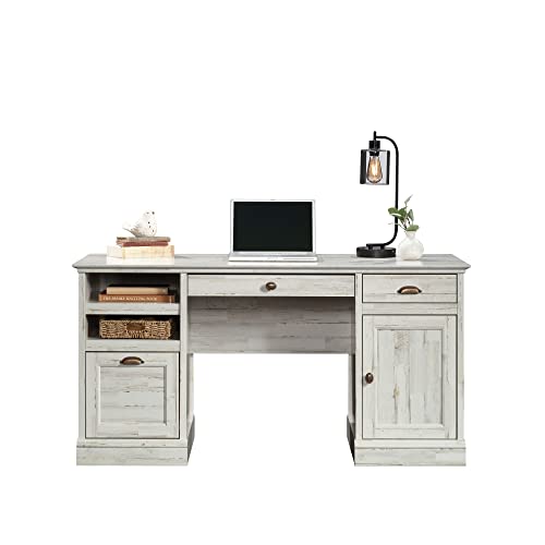 Sauder Barrister Lane Executive Desk, White Plank Finish