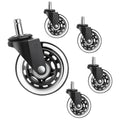 Premium Gamma Office Chair Wheels Black, Pack of 5, 7/16 x 7/8 Inch – Heavy Duty Chair Wheels Replacement for Scratch-Free, Smooth & Silent Rolling – Suitable for Floors & Carpet