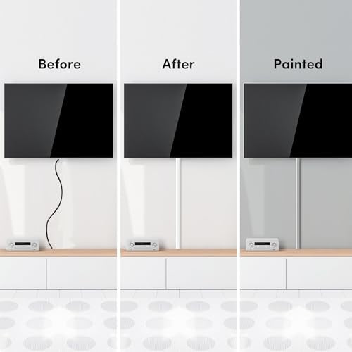 EVEO Cable Hider - One Cord Hider 300” Cord Cover Wall Cable Hider, Cable Concealer, Wire Hiders for TV on Wall. Cable Management, Cord Hider Cable Raceway Wire Covers for Cords (White, Small)