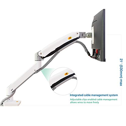 NB North Bayou Monitor Desk Mount Ultra Wide Full Motion Swivel Long Arm with Gas Spring for 22''-35''Monitors from 6.6 to 26.4lbs Height Adjustable Monitor Stand G70-W