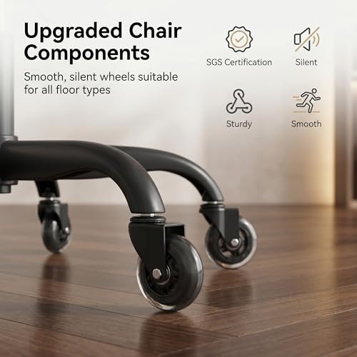 Armless Office Chair, Mid Back Modern Desk Chair with Rubber Wheels, 360 Swivel PU Leather Office Chair No Arms, Adjustable Height Small Computer Chair, Armless Desk Chair for Office, Brown