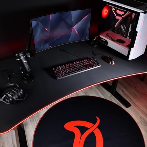 Arozzi Arena Gaming Desk Pad, Full Desk Mouse Pad for Arena Desk, Washable Desk Mat with Anti-Slip Rubber Base & Water-Resistant Surface, Pure Black