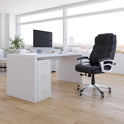 Staples 3-Drawer Vertical File Cabinet, Letter Size Documents, Lockable & Mobile, 18.9" D x 14.3" W x 26.9" H, White