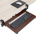 Zontera Ergonomic Mouse & Keyboard Tray Under Desk, Pull Out with Adjustable C-clamp, 20 (25.9 Including Clamps) x 11.8 Inch Slide Out Computer Keyboard Drawer Mouse Tray for Typing, Walnut