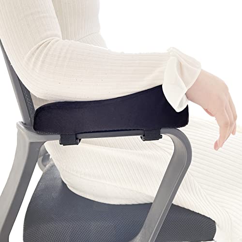 Easy-you Office Chair Armrest Covers, Set of 2 Comfortable Armrest Elbow Pillow (2 Black Armrest Pillow)