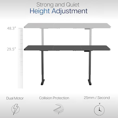 VIVO Electric 83 x 30 inch Standing Desk, Dual Motor Memory Controller Height Adjustment, E2B Series, Rustic Vintage Brown Top Black Frame, DESK-KIT-E2B84-30N