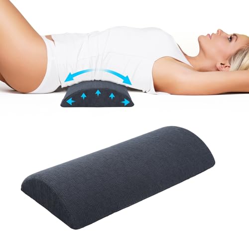 Cozyhealth - 2.95" H*18.7" L - Soft Small Lumbar Pillow for Sleeping, Memory Foam Back Lumbar Support Cushion for Lower Back Pain Relief Bed Waist Sleep Support Pillow for Side, Back(Dark Grey, Small)