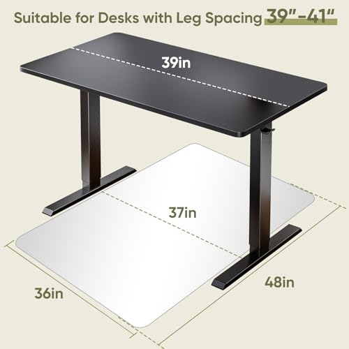 Furnbar Office Chair Mat for Carpet & Hardwood, Upgraded 36" x 48" Dual Use Tempered Glass Chair Mat for Chair and Footrest Under Desk