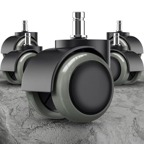 PChero Office Chair Wheels Replacement for IKEA Chairs, 10mm Stem (Set of 5), 2" Heavy Duty Swivel Polyurethane Casters for IKEA Chair Furniture Accessories, Protection for Hardwood Floors Carpet