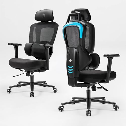 EUREKA ERGONOMIC Typhon Gaming Chair, Ergonomic Office Chair, Home Office Desk Chairs, Gaming Chairs for Adults, Mesh Office Chair, Adjustable Armrest Headrest, Hight Back, BlackBlue