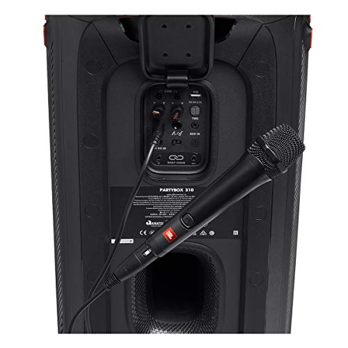 JBL PartyBox Mic 100: Wired Dynamic Vocal Mic with Cable (3M), Quality Performance, Wire Mesh Cap with Windscreen, Easy to Use, Cardioid Polar Pattern, Premium Industrial Design (Black)