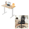 HUANUO 32" Small Electric Standing Desk & Ergonomic Office Chair