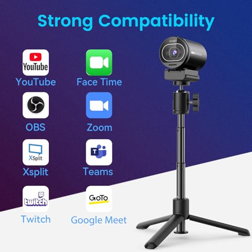 EMEET S600 4K Webcam for Streaming - Sony 1/2.55'' Sensor, PDAF Autofocus, 1080P@60FPS, 2 Noise Reduction Mics, Built-in Privacy Cover, 73° FOV, Streaming Camera for Live Commerce/Gaming/Beauty