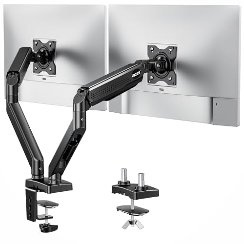 Acer Dual Monitor Arm, Computer Desk Arm with VESA Mounts for 17–32″ Screens, Fully Adjustable Gas Spring Monitor Stand, C-Clamp and Grommet Mounting Base, Fits 4.4 to 19.8lbs Computer Monitors