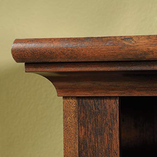 Sauder Harbor View Home Office Computer Desk with Hutch, Keyboard Tray, in Curado Cherry finish