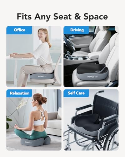HUANUO Adjustable Desk Footrest, Seat Cushion for Office Chair