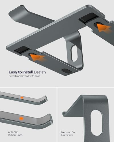Nulaxy All-Aluminum Laptop Stand for Desk, Ergonomic Detachable Ventilated Cooling Computer Riser, Anti-Slip Design Notebook Holder Compatible with All 10-16" Laptops (MacBook, Dell XPS, HP, Lenovo)