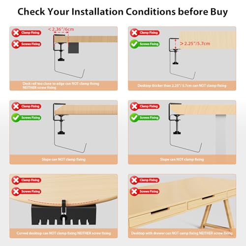 Syeeiex 17" Under Desk Cable Management Tray, No-Drill C-Clamp & Screw Mount, Heavy Duty Metal Cord Organizer with Cable Ties, for Office Home Workspace, Black