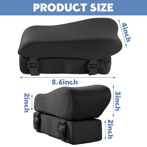 MABOZOO Gel Ergonomic Office Chair Arm Pads, Set of 2 Height Adjustable Arm Pads for Elbows Forearms Pressure Relief, Office Chair Cushion (Black)