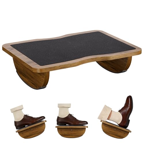 Atoping Ergonomic Wooden Footrest for Under Desk, Foot Rest with Anti-Slip Surface, Comfortable Desk Foot Stool for Office Home Gaming, Improve Posture & Promote Blood Circulation