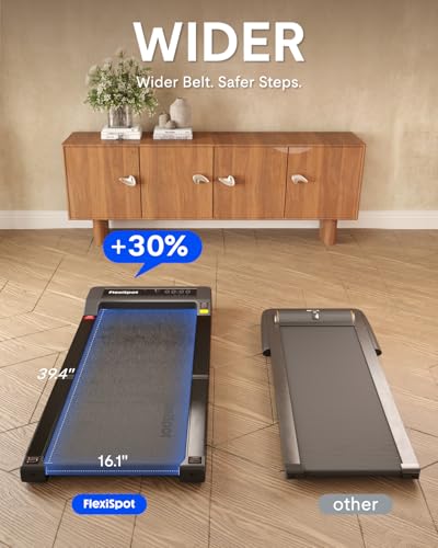 FLEXISPOT Foldable Walking Pad Treadmill for Home Office, Under Desk Treadmill with Fold-in-Half Design, Quiet Brushless Walking Experience, 264 LBS Capacity, Easy Storage