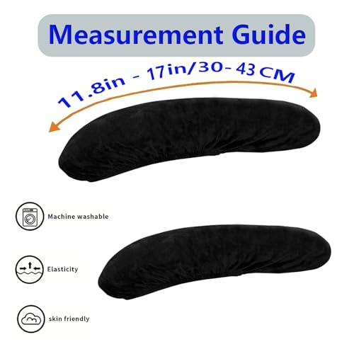BAIDATONG Office Chair Arm Covers,Office Chair Arm Rest Cover Gaming Chair Armrest Covers Office Removable Arm Rest Covering Elastic Chair Armrest Cover (Black, 2Pcs/Set (10-13) x (2-4) x 1.9 inches)