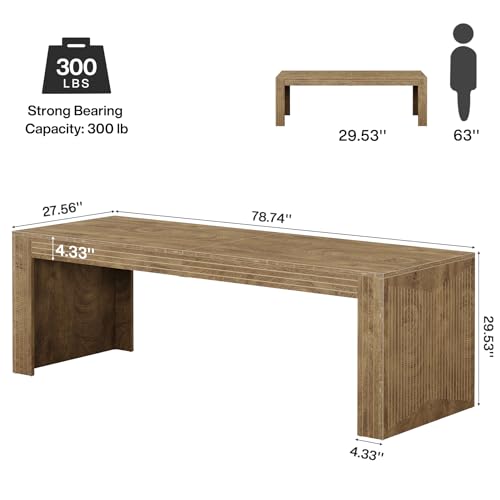 Tribesigns 79-Inch Extra Long Desk, Two Person Double Desk for Home Office, Wooden Long Computer Desk Writing Table for Office, Natural Oak