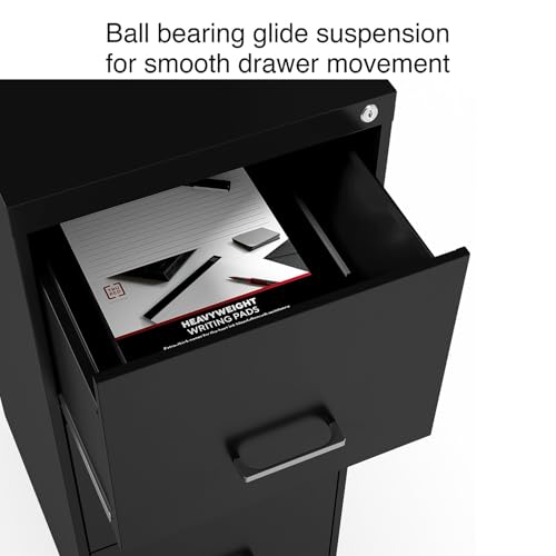 Staples Vertical File Cabinet for Letter/Legal Files, 3-Drawer, Letter/Legal Compatible, Locking, Black