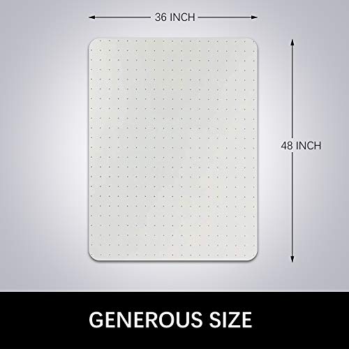 Azadx Clear Office Chair Mat for Low, Standard and No Pile Carpeted Floors, Plastic Computer Desk Chair Mat on Carpet for Easy Rolling, Durable Carpet Protector Mat (36 x 48'' Rectangle)