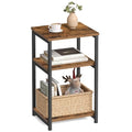 VASAGLE BARNET Collection - Side Table, Small End Table for Living Room, Modern Tall Nightstand, Bedroom, Office, Bathroom, Steel Frame, Rustic Brown and Ink Black ULET273B01