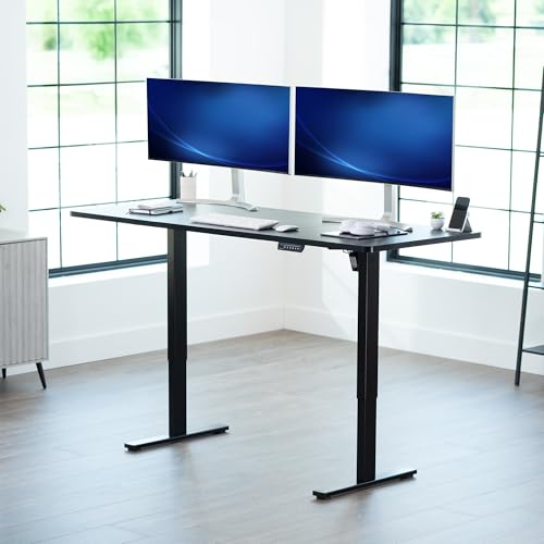 VIVO Electric 71 x 30 in Standing Desk, Memory Height Adjustment, 1B Series, Holds 220 lbs, Black Top Black Frame, DESK-KIT-1B7B