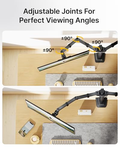 monTEK Heavy Duty Dual Monitor Stand for 17–32" Monitors, Stable Desk Mount with 22 lbs per Arm, Fully Adjustable Articulating Monitor Arm with Clamp & Grommet Base, VESA 75x75/100x100