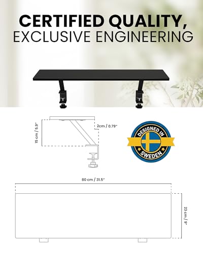 Arozzi Desk Riser Small – Monitor Stand for Dual Screens, Extra Desk Storage Shelf, Heavy-Duty Steel Frame, Workspace Organizer for Gaming & Office Setup - Black