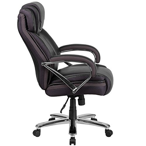 Flash Furniture HERCULES Series Big & Tall 500 lb. Rated Black LeatherSoft Executive Swivel Ergonomic Office Chair with Extra Wide Seat