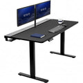 VIVO Electric 60 x 30 in Standing Adjustable Gaming Desk with Hidden Cable Trays, Full-Size Mouse Pad, Holds 220 lbs, Black Top Black Frame, DESK-KIT-1B6-P3B