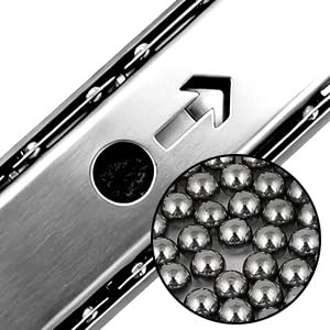 KUMGROT Keyboard Tray Slides 14" Silver Cold Rolled Steel Computer Drawer Tray Ball Bearing Keyboard Slides with Adjustable Height Bracket