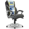 Serta Bryce Executive Office Chair - Ergonomic Computer Desk Chair with Patented AIR Lumbar Technology - Adjustable Height - Memory Foam Body Pillows - 360° Swivel Rolling Base - Bonded Leather - Gray
