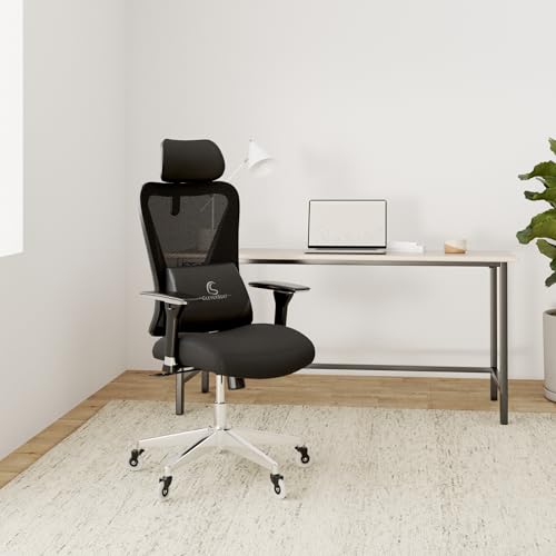 CLOUVOU CleverSeat Ergonomic Office Chair Comfy [#1 in Tests] Ergonomic Chair with Breathable Mesh Back | Computer Chair with wheels | Home Office Desk Chair with 3D Headrest | Swivel Chair for 330lbs
