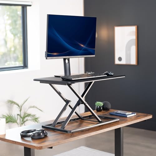 VIVO Black 29 inch Single Top Standing Desk Converter, DESK-V000U