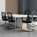 DUMOS Office Desk Chair with Sled Base Set of 6, Ergonomic Executive Mesh Computer Chairs with Lumbar Support for Home Bedroom Waiting Reception Guest Student