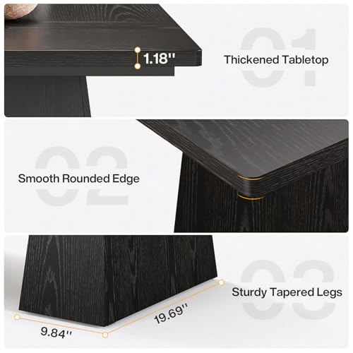 Tribesigns 63-Inch Executive Desk, Modern Black Office Computer Desk with Sturdy Double Pedestal, Large Study Writing Table Simple Workstation for Home Office
