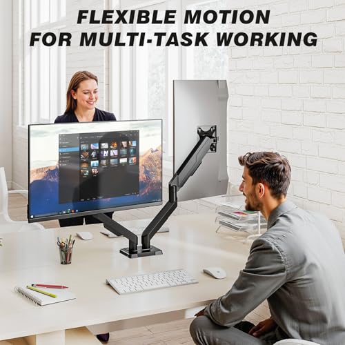 5Rcom Dual Monitor Stand for 17-34 inch Computer Screens, Full Motion Monitor Dual Monitor Arms, Dual Monitor Arms Hold up to 22lbs, Gas Spring Monitor Stand, 75/100mm VESA Mount