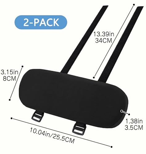 SERENIFIA Office Chair Armrest Covers – Memory Foam Armrest Pads Ergonomic Forearm Support Pillow with Non-Slip Cushion for Office Chairs Gaming Chairs Wheelchairs (Black, Set of 2)