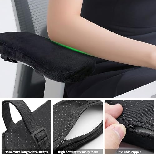 OpusBags 2Pcs Navy Thickened Office Chair Armrest Pads to Relieve Forearm Pressure, Suitable for Office Chairs, Wheelchairs, Comfortable Gaming Chairs