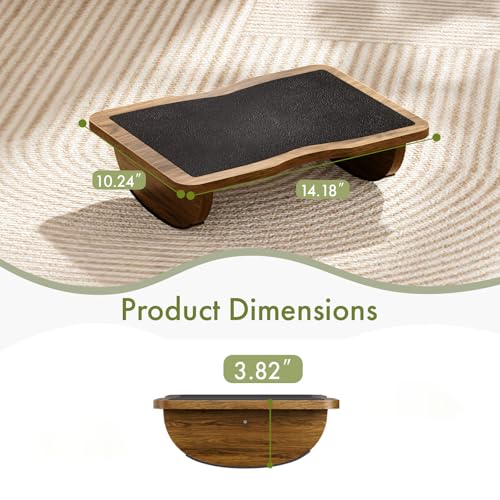 Atoping Ergonomic Wooden Footrest for Under Desk, Foot Rest with Anti-Slip Surface, Comfortable Desk Foot Stool for Office Home Gaming, Improve Posture & Promote Blood Circulation