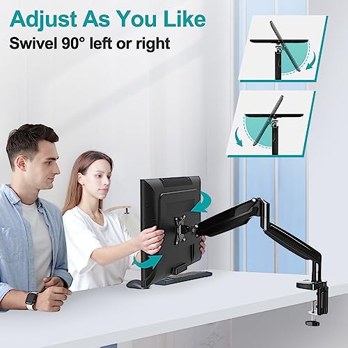 MOUNT PRO 40 inch Single Monitor Mount Stand fits 30.9lbs Ultrawide Screen, Heavy Duty Gas Spring Monitor Arm, Premium Desk Computer VESA Mount with Height/Tilt/Swivel/Rotation Adjustable