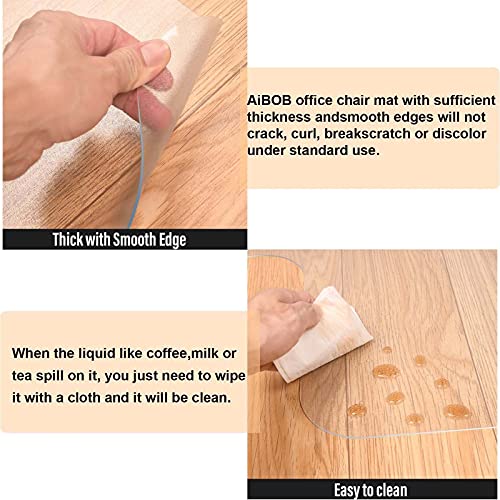 AiBOB Office Chair Mat for Hardwood Floor, 36 X 48 inches, Hard Floor Chair Mats Under Computer Desk, Easy Glide for Rolling Chairs