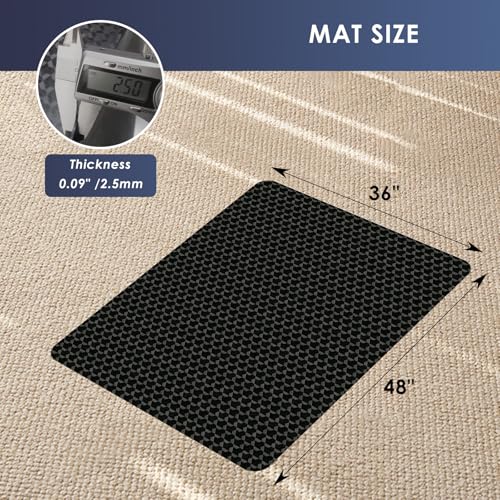 Vicwe Office Chair Mat for Carpet, 48"x36" Anti-Slip Waterproof Floor Protector Desk Chair Mat for Rolling Chairs, Heavy Duty Chair Mat with Studs,Easy Glide Floor Mat for Home,Gaming