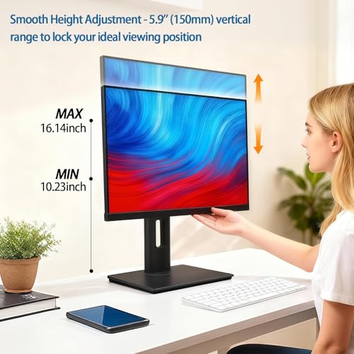 Brezpick 2026 Version Ergonomic VESA Monitor Stand, 150mm Spring Height adjustment,, Tool-Free Base, Swivel, Tilt & Rotation, for 26–32" Monitors, 7.28–8.82 lb, 100x100mm Vesa Mount (7.28～8.82LB)